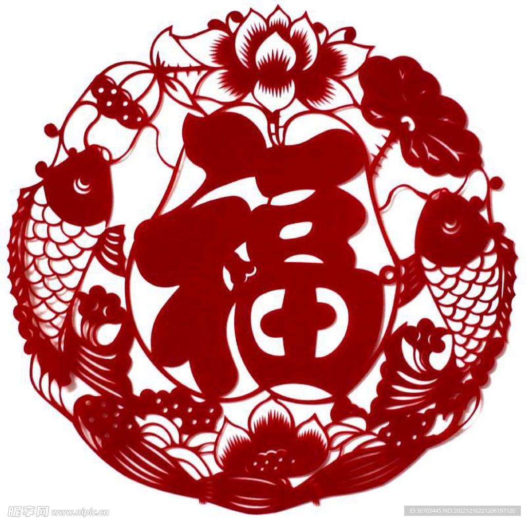 红色福字窗花