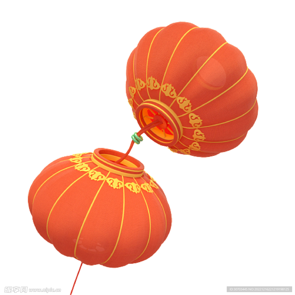 两个红色大灯笼