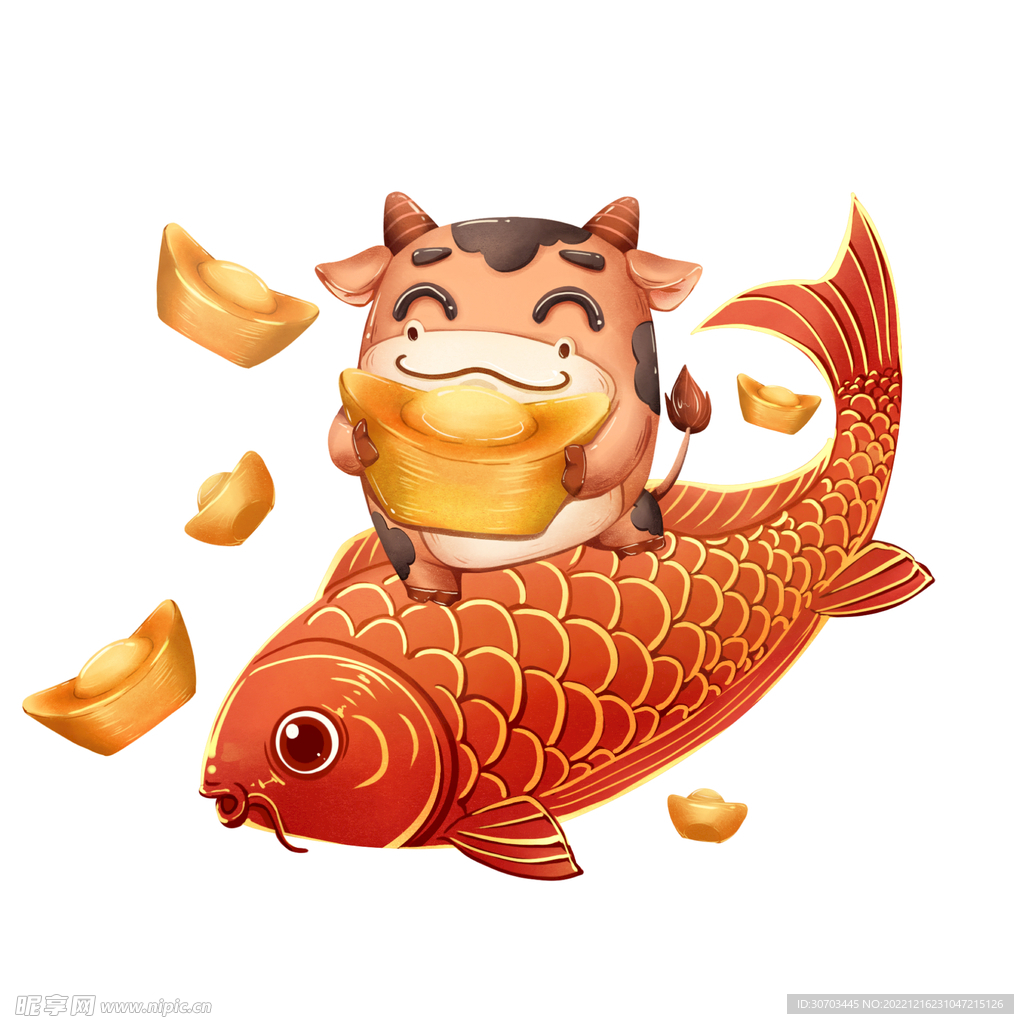 小牛和鲤鱼