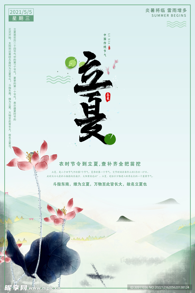 立夏二十四节气海报