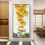杏树麋鹿高清玄关装饰画