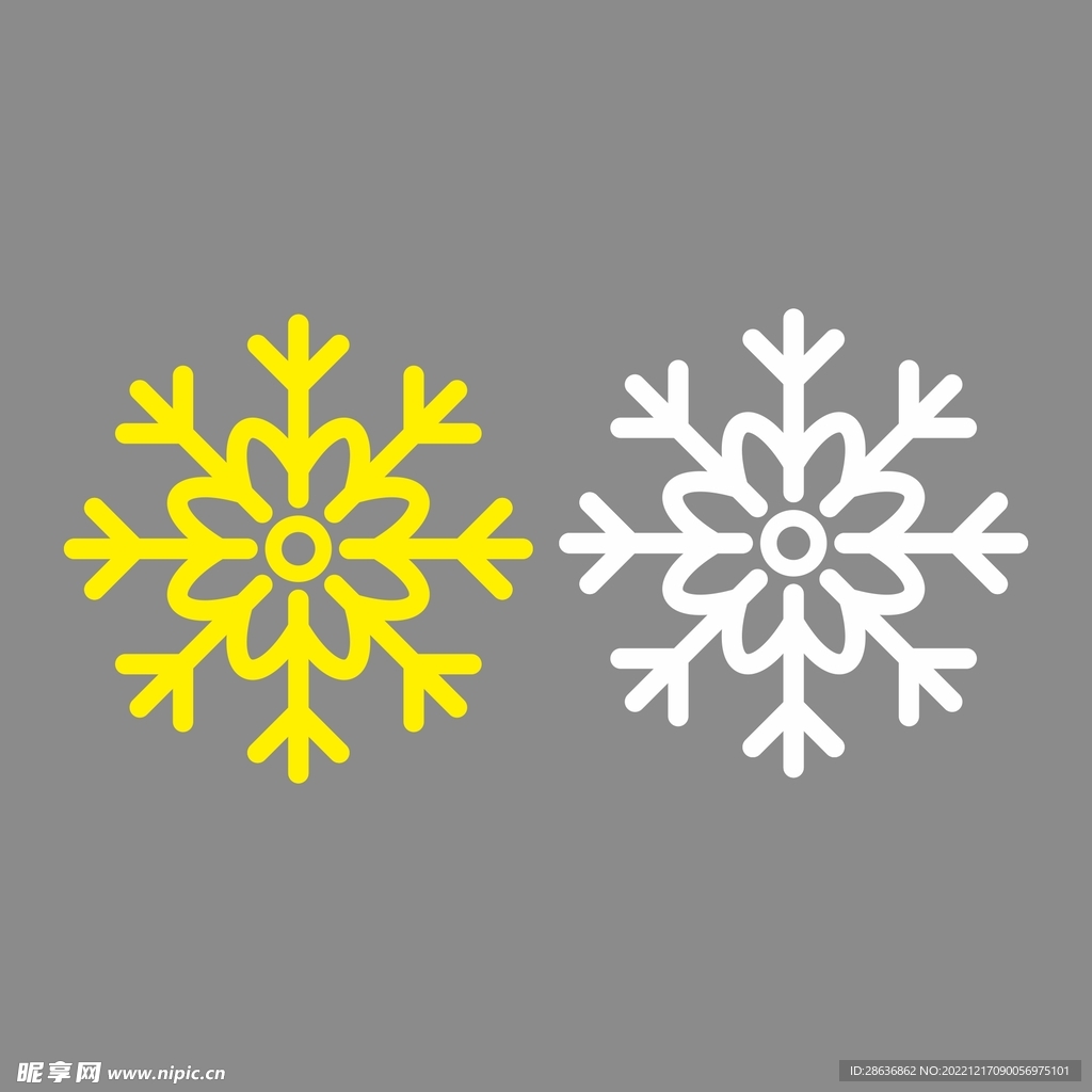 冬天圣诞节雪花元素