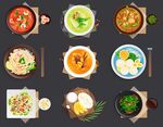 泰国美食矢量插画插图