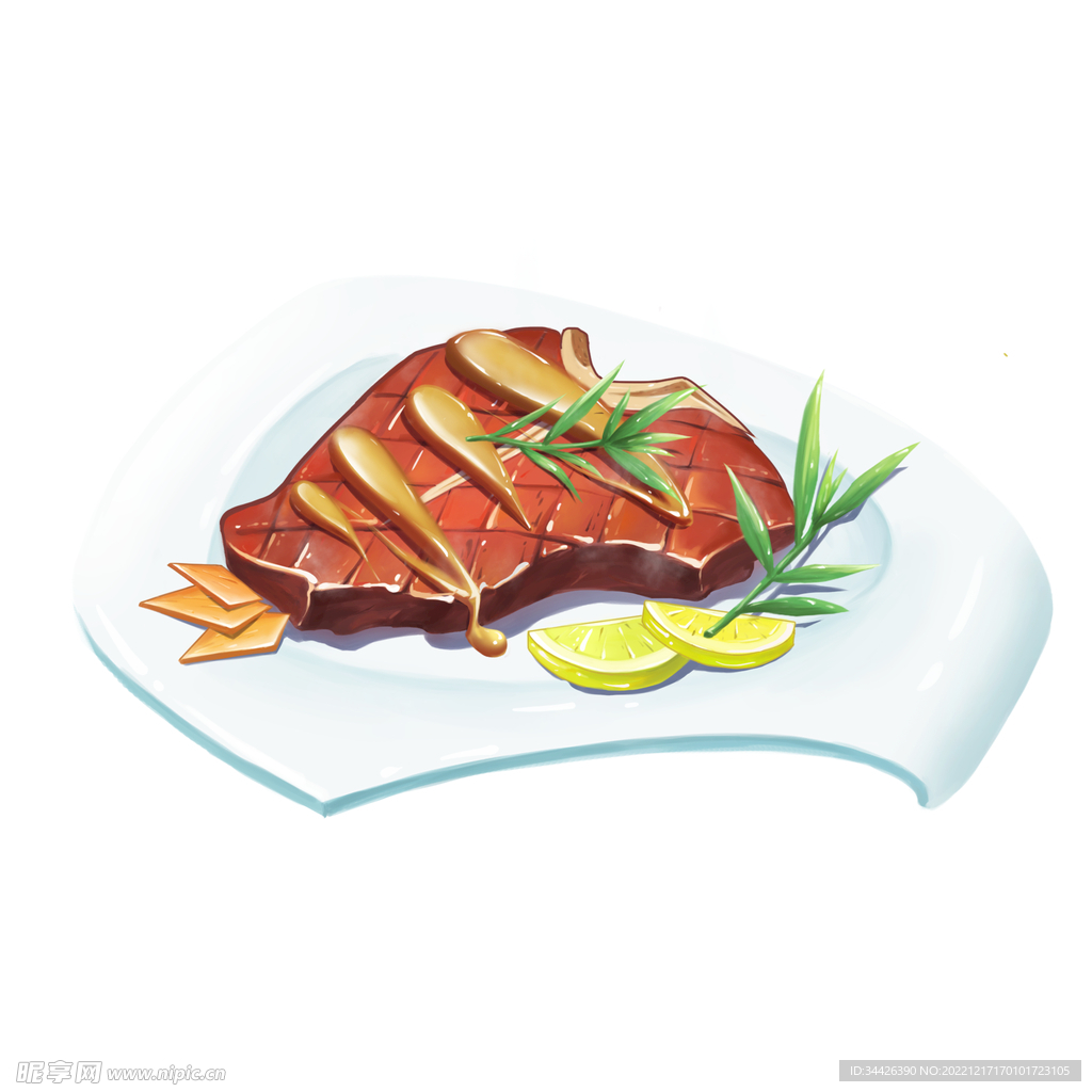 手绘美食插画元素