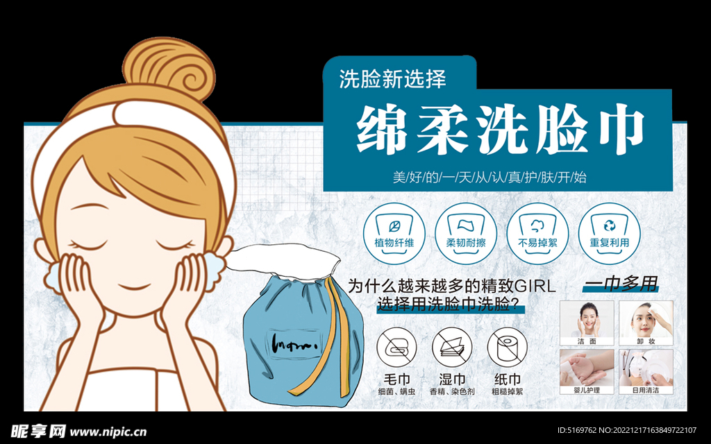化妆品洗脸巾异型KT板