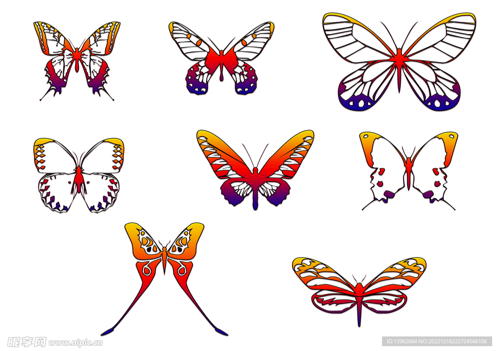 蝴蝶图标素材