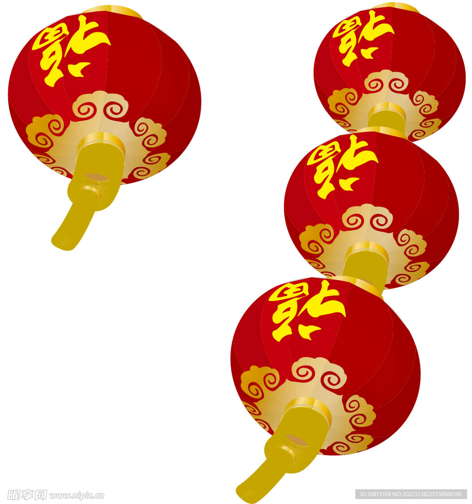 喜庆大红灯笼矢量素材
