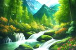 大自然山水画