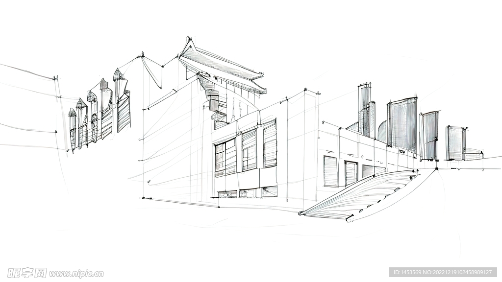 建筑素描手绘