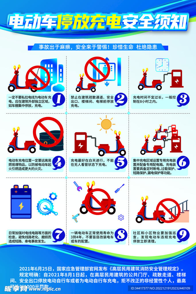 电动车停放充电安全须知