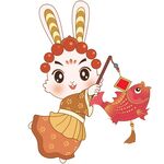 玉兔牵花篮