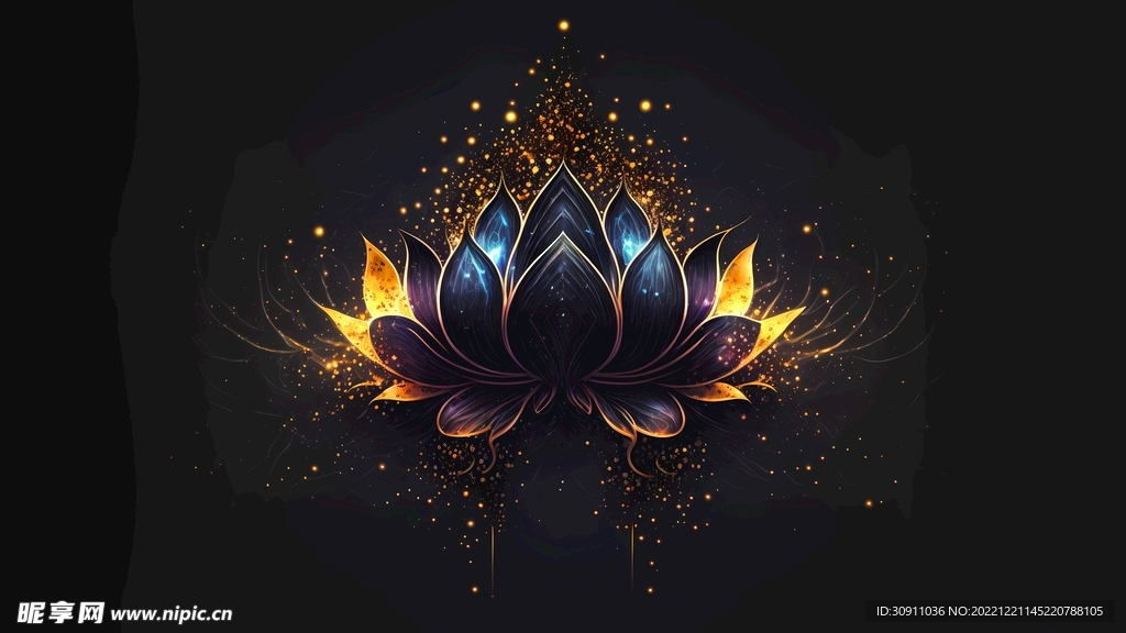 黑莲花绽放壁纸