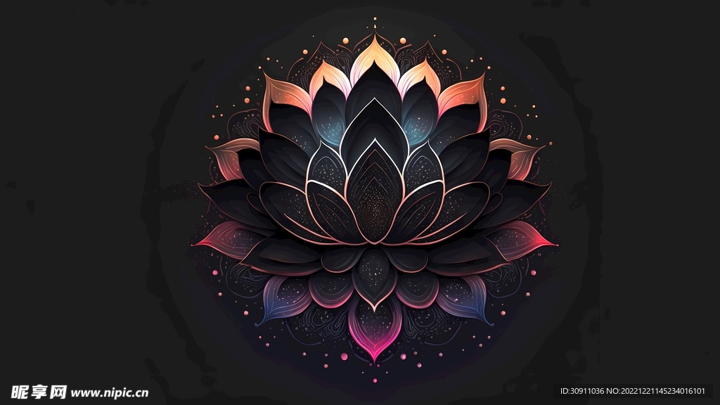 黑莲花壁纸