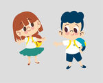 卡通男孩女孩