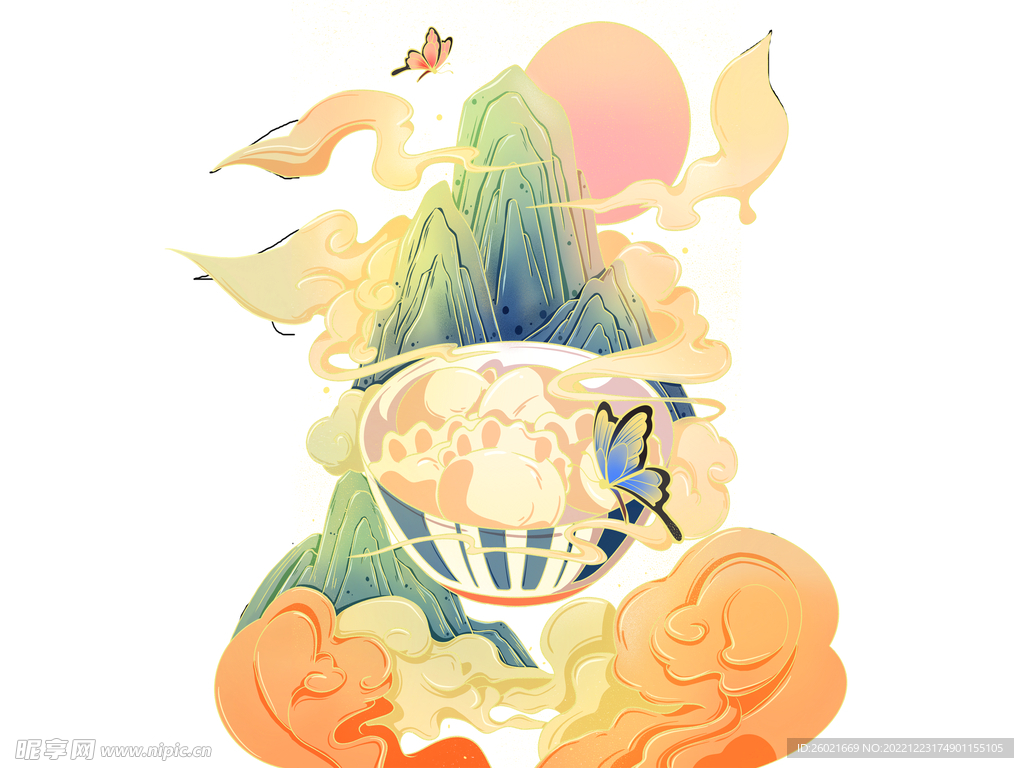 馄饨插画