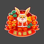 玉兔迎春 