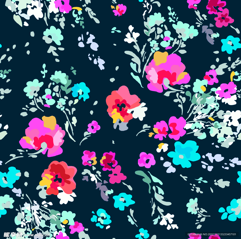 乱花 碎花 水彩花