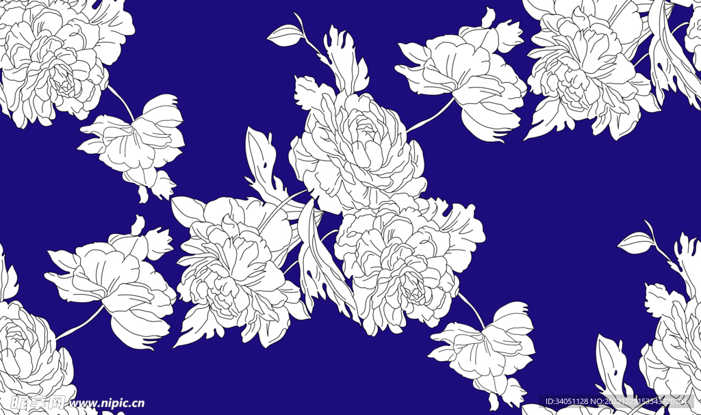 大牌 线条花