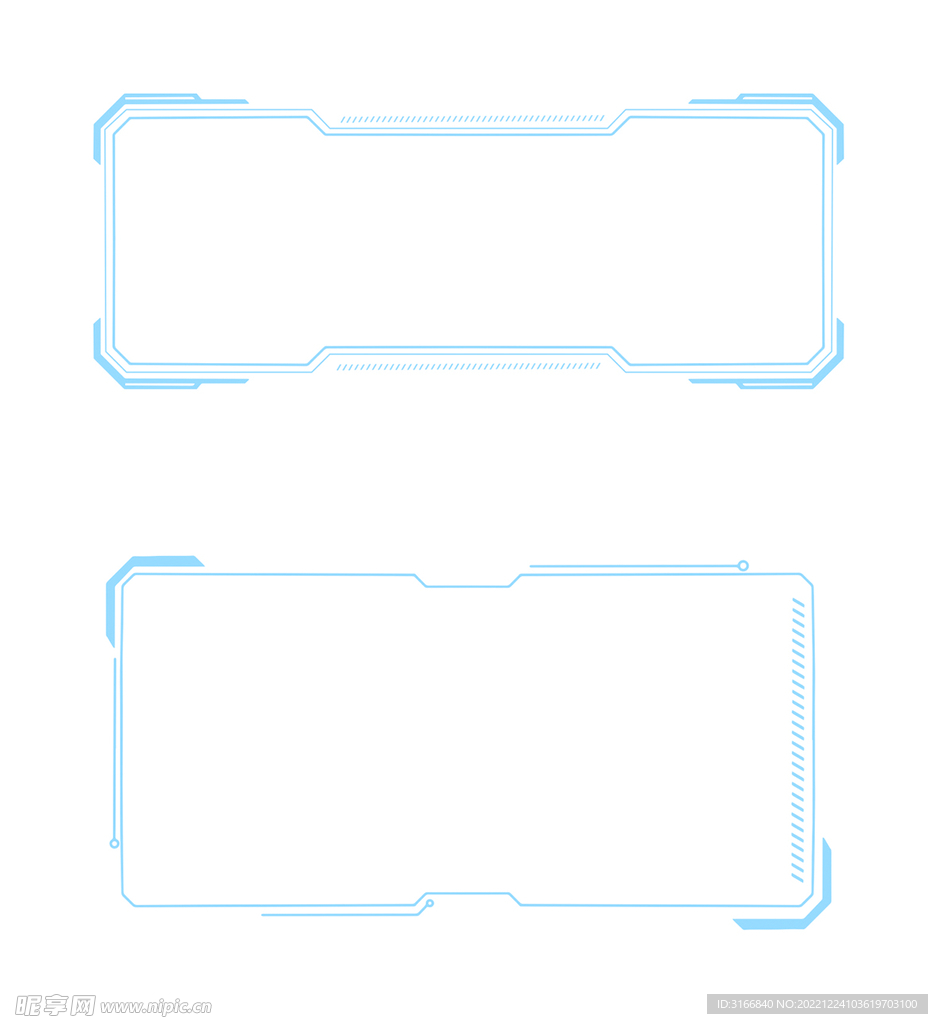 蓝色科技矩形机械边框
