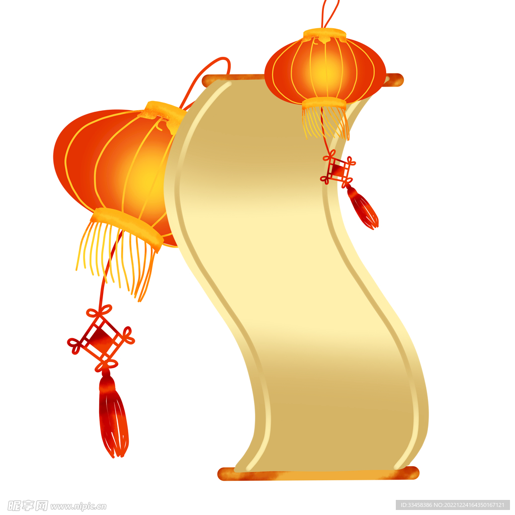 新年灯笼卷轴