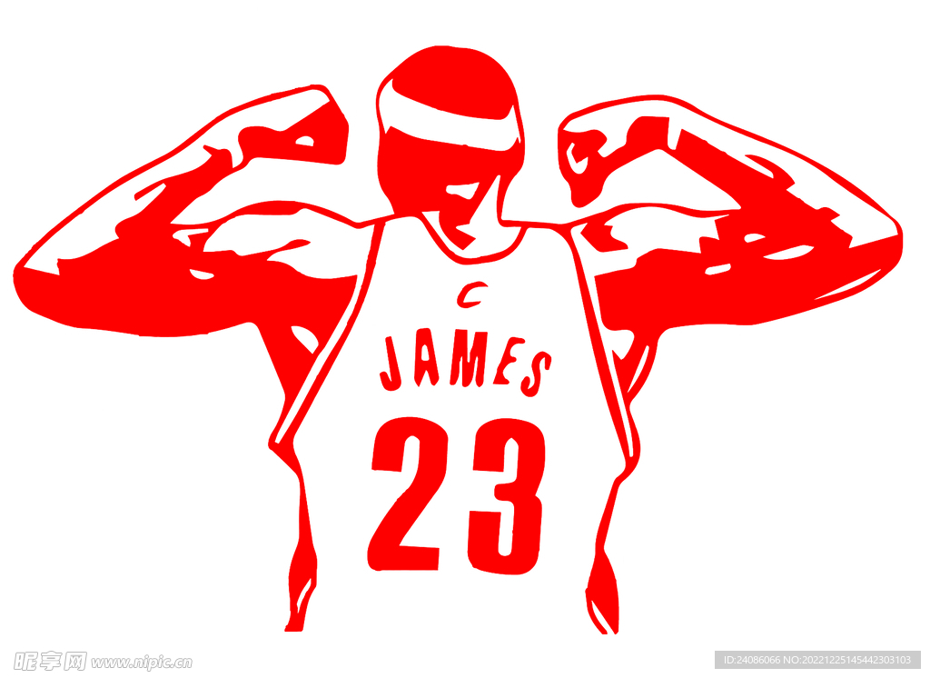 NBA勒布朗詹姆斯线条图案