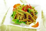 茶树菇拌蒜苔