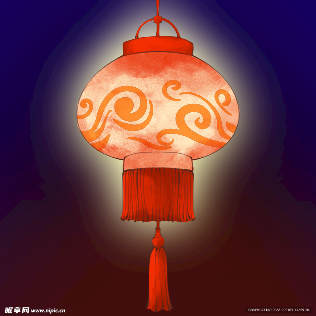 红色喜庆春节手绘灯笼