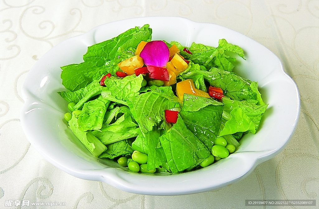 毛豆拌小白菜