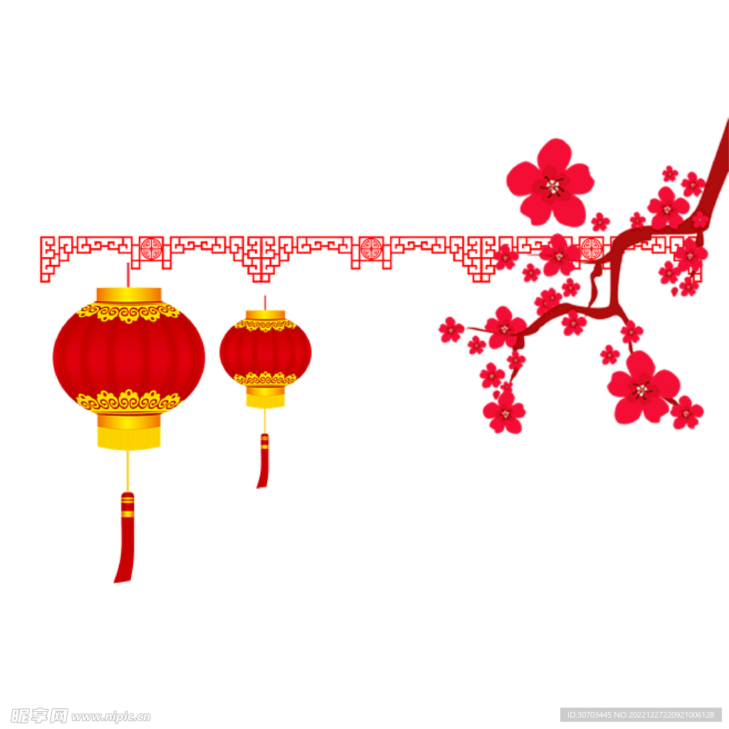 灯笼和梅花