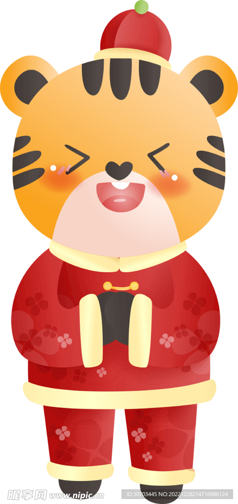 老虎和红色衣服