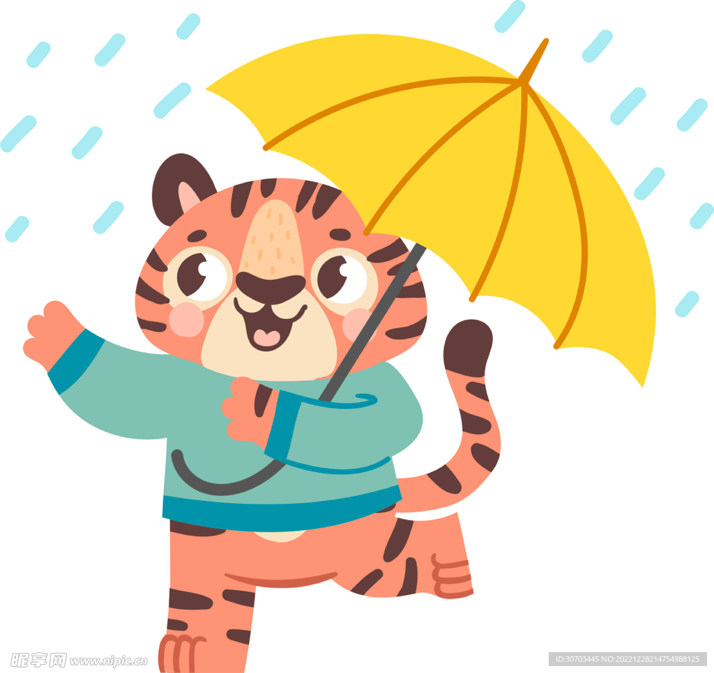 雨天下的老虎