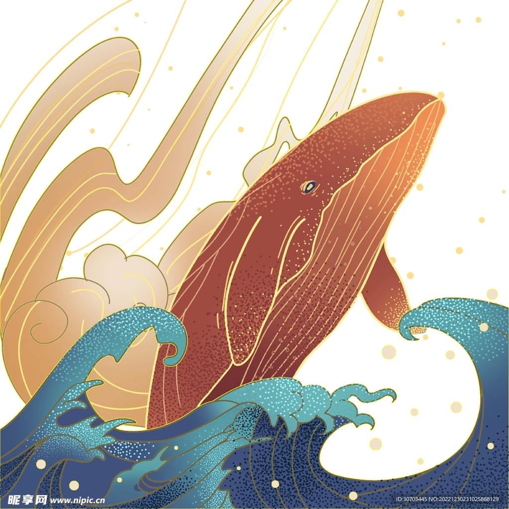 鲸鱼和海浪