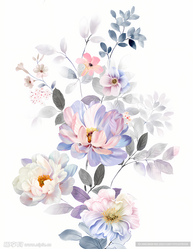 水彩花