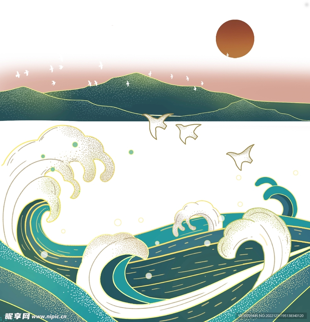 绿色海浪