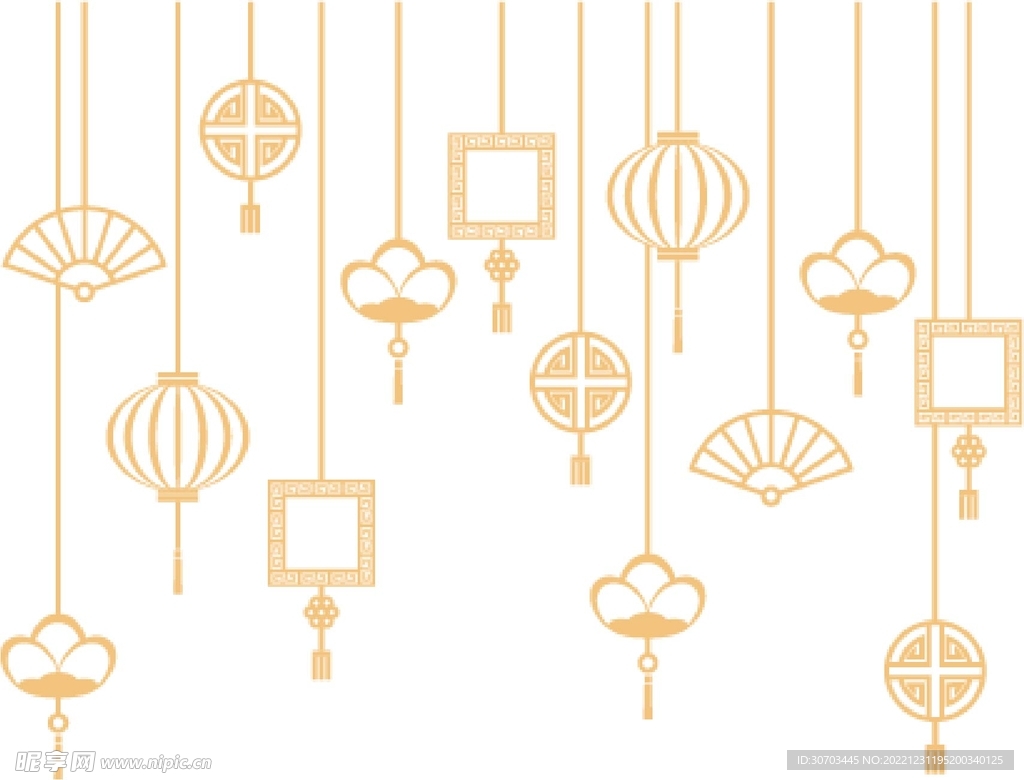 灯笼和扇子图案