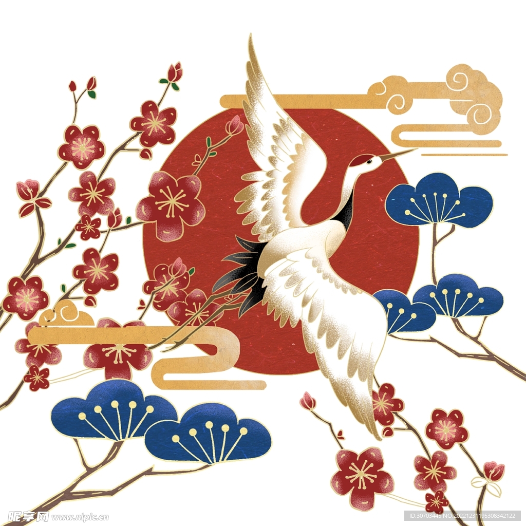 白色仙鹤