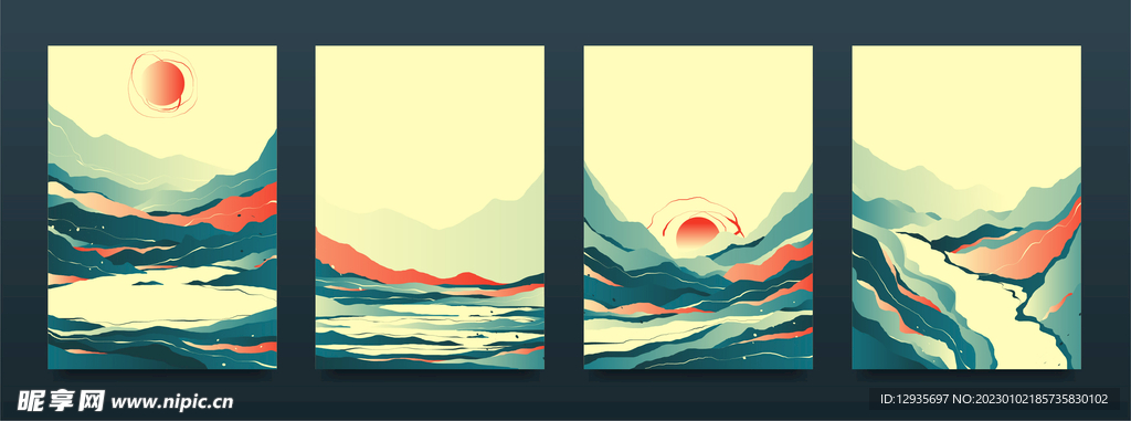 山河图案背景