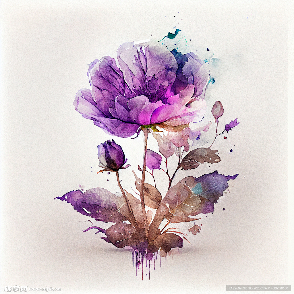 水彩花