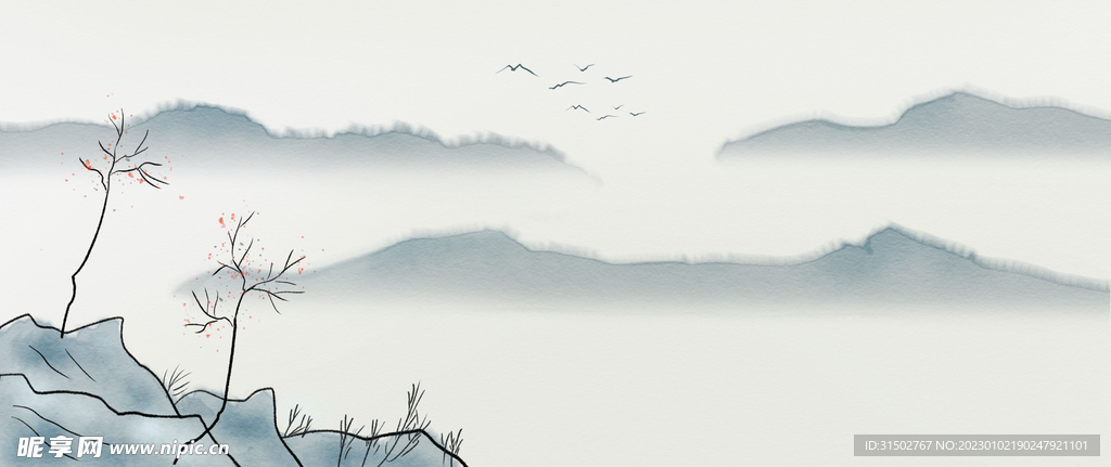 古风山水背景