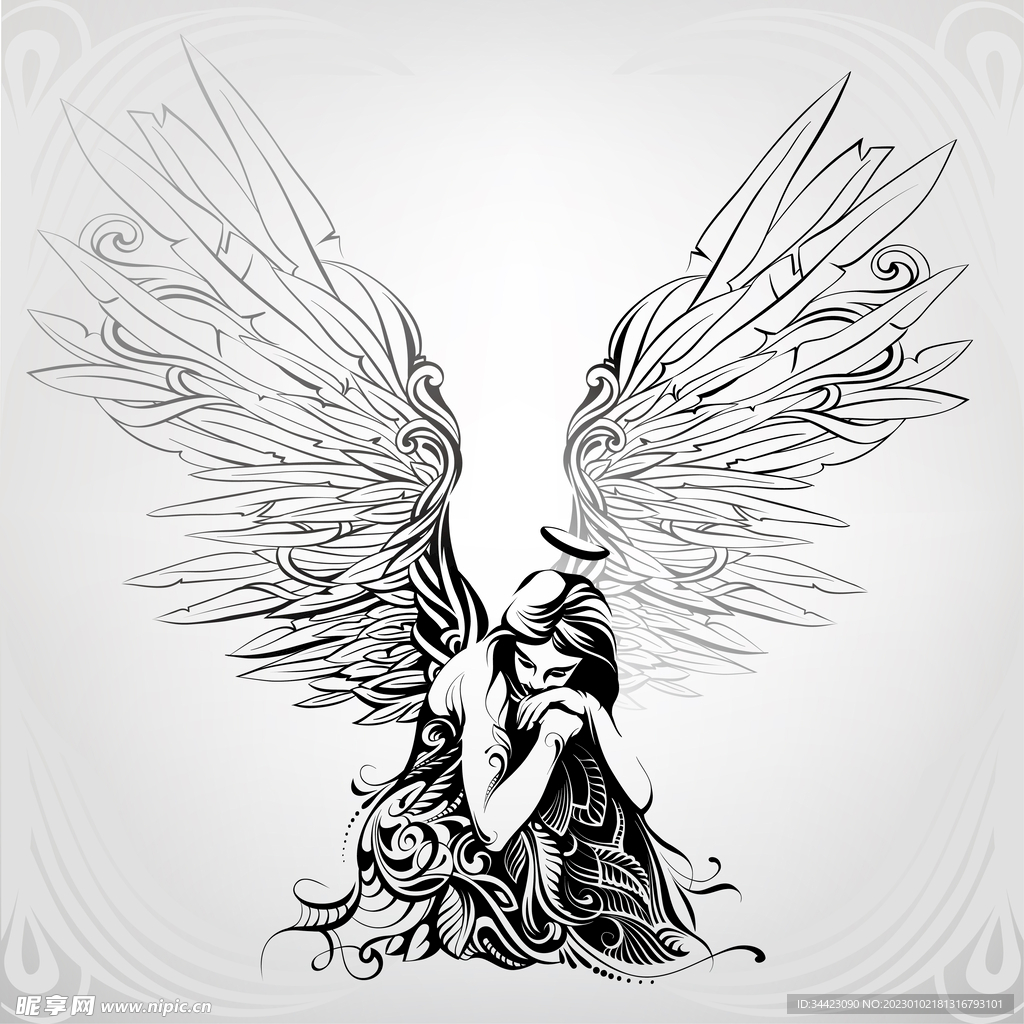 天使 黑和白 黑色的 - Pixabay上的免费照片 - Pixabay
