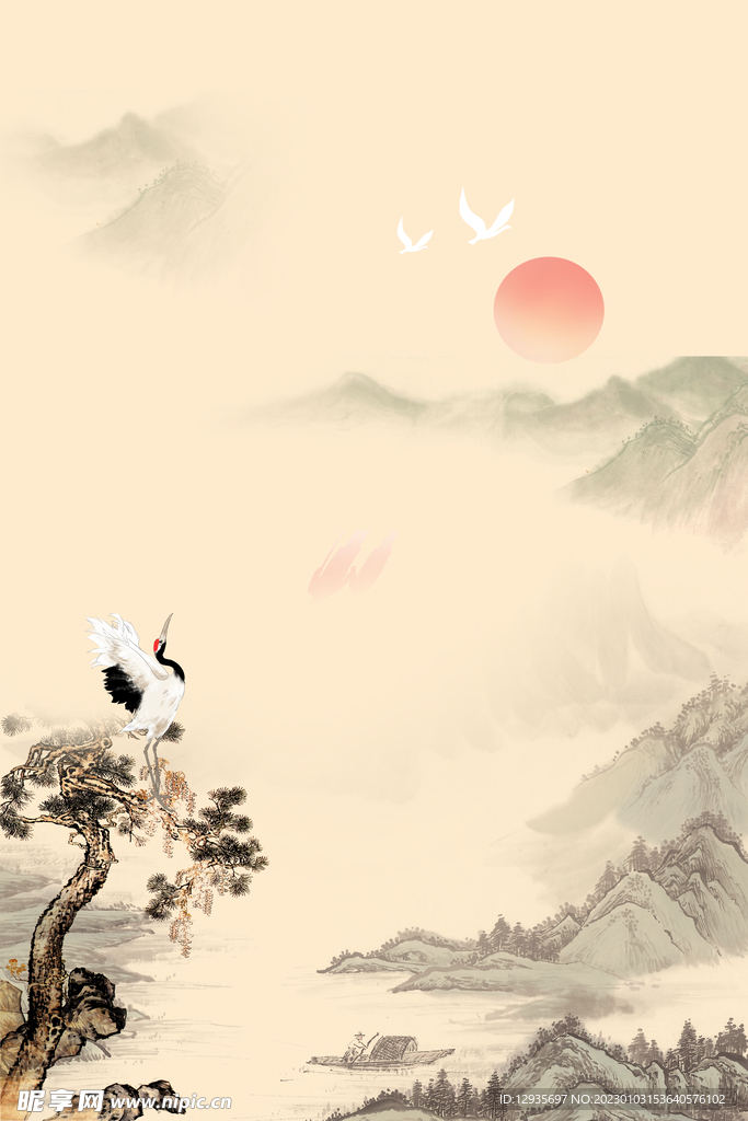 松鹤海报