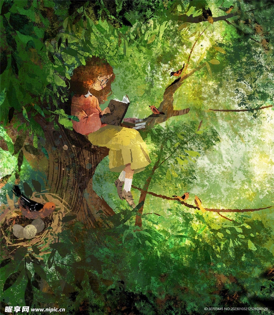 树木和女孩