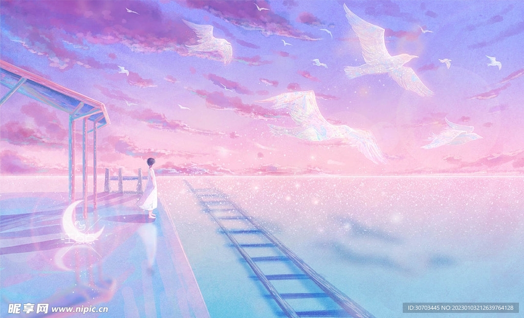天空下的女孩