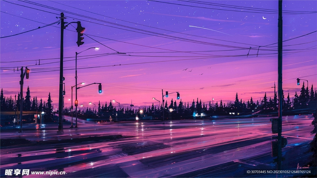 紫色天空