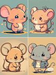 四只可爱的小老鼠