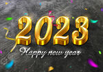 炫酷2023艺术立体字新年海报