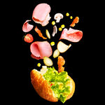 汉堡 食材 展示图