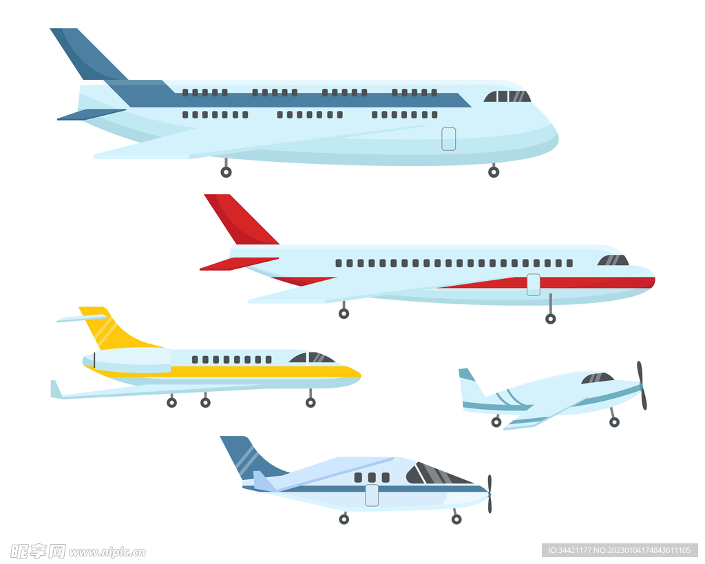 各类飞机插画