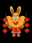 元宝兔 灯笼
