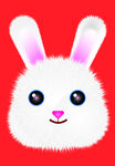 新年海报兔兔头元素